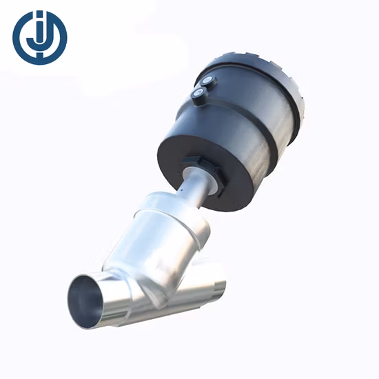 Vanne à piston à siège à angle femelle actionné par air anti-corrosion en acier inoxydable