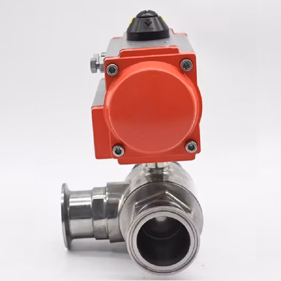 Vanne à boisseau sphérique sanitaire à siège à cavité pleine à 2 voies et 3 voies