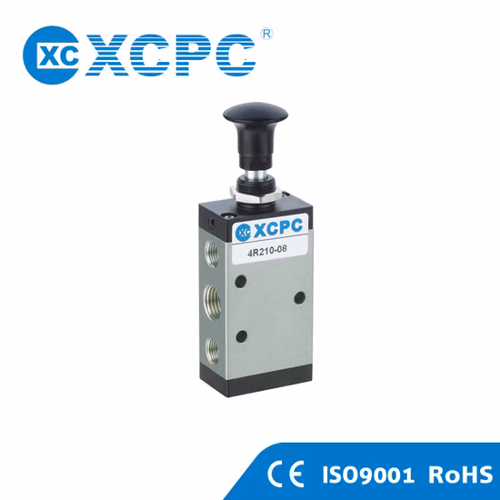 4h série 5/2 vanne de traction manuelle pneumatique à commande pneumatique à tête unique